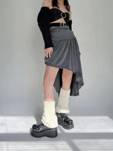 Calentadores de piernas de moda americana calcetines térmicos de lana de punto invierno