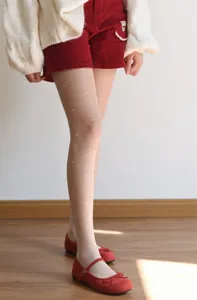 Women fleece lined fake translucent tights cute heart jacquard thermal nude pantyhose winter