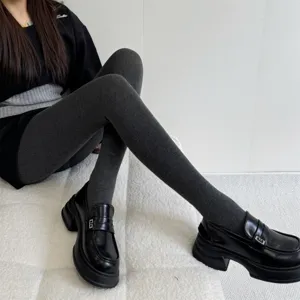Collants sans couture automne hiver chauds legging côtelé haute élasticité femme