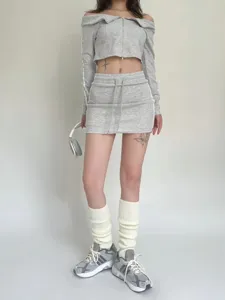 Long knit leg warmers cozy stack socks winter fashion soft warm leg covers basic style accessory
