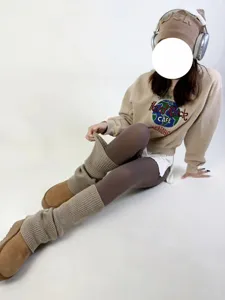 Ghette in maglia da donna autunno inverno calzini caldi stile giapponese moda coprigambe