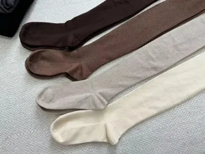 Autumn winter warm knitted tights women thermal pantyhose herringbone wave pattern soft legwear