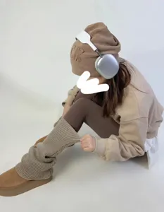 Scaldamuscoli in maglia da donna autunno inverno calzini impilati caldi alla moda