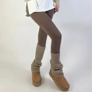 Scaldagambe lavorati a maglia donna autunno inverno calzini accoglienti alla moda