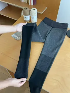 Mujeres invierno térmico forro polar leggings grueso elástico talle alto medias