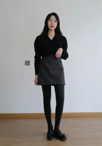 Women thick grey tights winter dark pattern leggings slim fit casual daily wear autumn apparel