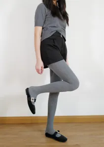 Thickened grey tights for women, winter slimming base leggings, retro dark pattern versatile socks.