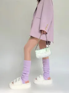 Knit stirrup slouch socks for women, extra long leg warmers for autumn winter daily wear.
