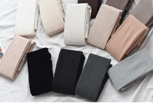 Women thick warm pantyhose autumn winter fleece lined tights assorted colors flat lay