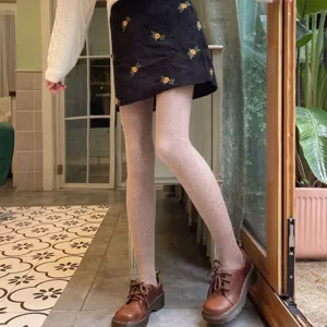 Autumn winter fleece lined thickened tights cozy warm seamless stirrup leggings for women