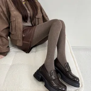 Automne hiver laine thermique collant doublé polaire haute élasticité amincissant