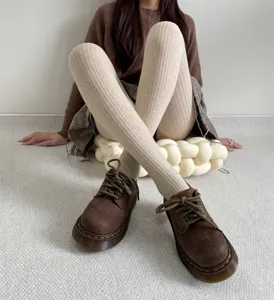 Warm ribbed knit tights for women, thick winter pantyhose, cozy soft thermal hosiery for daily wear.