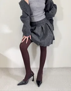 Autumn winter retro jacquard tights patterned pantyhose for women stylish detail view