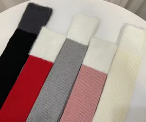 Chaussettes hiver peluche mollet, fausse fourrure de vison chaude cuissardes detail.