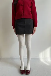 Women thermal wool tights winter thick warm ribbed pantyhose comfortable autumn daily wear
