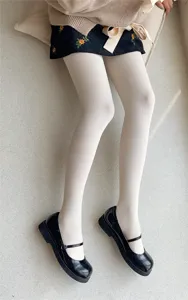 Women cream nylon pantyhose, high waist slimming anti-snag thick tights for autumn winter daily.