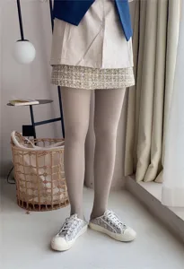 Women thick flesh colored tights high waist winter warm leggings seamless soft hosiery detail