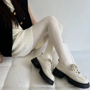 Autumn winter warm knitted tights textured pattern cozy women's pantyhose main image