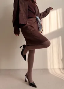 Warme blickdichte Damen Strumpfhose gefuettert fuer Herbst Winter weich und bequem