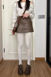 Herbst Winter gefütterte weiße Strumpfhose Damen dicke warme einfarbige Leggings Freizeit