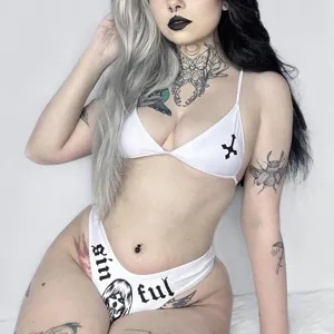 Women's Cross Print Two Piece Bikini Sexy Goth Swimwear Beach Summer Swimsuits Set
