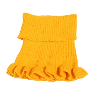 Damen Winter warm gestrickt falscher Kragen Rollkragen Rüschensaum Nackenschutz gelb