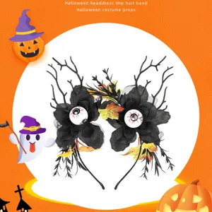 Αξεσουάρ μαλλιών Halloween τρομακτικό μαύρο τριαντάφυλλο μάτι πάρτι αξεσουάρ cosplay