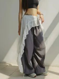 Stylish street dance hip wrap skirt with wide leg pants set for trendy K-pop dance outfits.