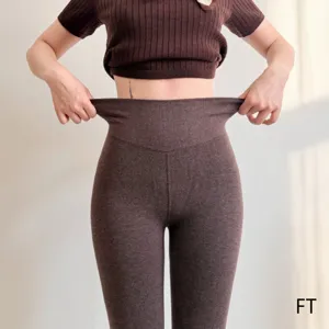 Medias Térmicas Forradas de Forro Polar para Mujer de Invierno Cálidas Gruesas Estilizantes de Talle Alto Sin Costuras con Pie y Estribo