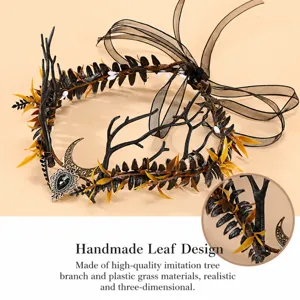 Diadema de Guirnalda de Ramas y Astas Góticas de Halloween Corona de Elfo Tocado de Espinas para Fiestas Accesorios para el Cabello