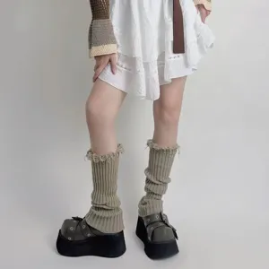 Knit leg warmers for women autumn winter punk grunge distressed leg warmers style socks