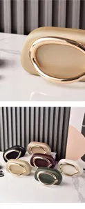 Elegant round evening clutch bag with luxury gold metal handle, vintage PU leather party purse.