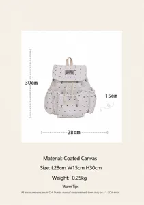 Gepunkteter Schulrucksack Freizeit Rucksack Polyester Alltagsgebrauch Maße 28x15x30cm leicht