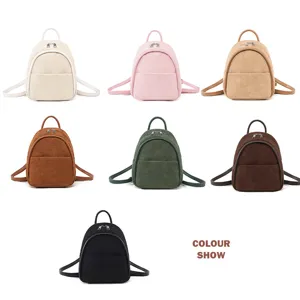 Trendy corduroy mini backpack casual daily travel small school bag in multi vibrant colors