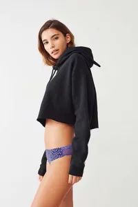 Women casual solid color cropped hoodie long sleeve hooded sweatshirt fashion streetwear