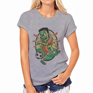 Camiseta gris de manga corta con estampado gráfico de monstruo divertido para estilo casual.