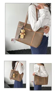 Fashion casual large capacity shoulder bag niche design tote bag for women daily commuting wear.
