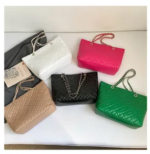 Borsa shopper grande capacità donna estate nuova moda borsa a tracolla con catena
