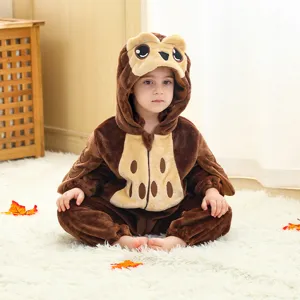 Baby Flannel Animal Romper Cute Owl Onesie Infant Toddler Halloween Costume Cosplay