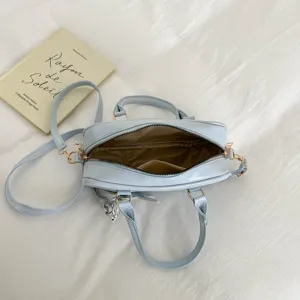 Light blue Boston handbag casual crossbody bag fashion shoulder bag for women daily wear