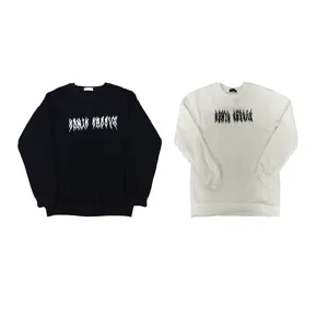 Automne high street rétro sombre Y2K impression lettre col rond sweat fin hommes femmes
