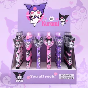 Kuromi cute gel pen set 0.38mm black ink stationery detail display box wholesale pack