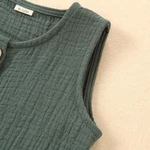 Breathable pure cotton baby sleeveless vest summer infant solid color top 6-12M size