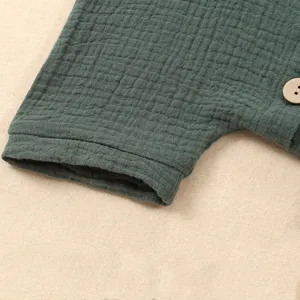 Pure cotton infant baby solid color sleeveless vest summer breathable romper main view.