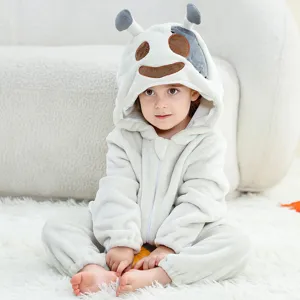 Monos de franela para niños lindo pelele con capucha pijama de invierno cálido suave