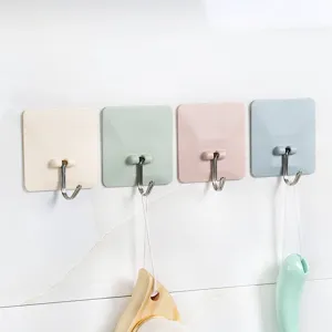 Heavy Duty Wall Hooks Seamless Sticky Hooks Punch Free Hangers For Kitchen Bathroom Storage Organizing