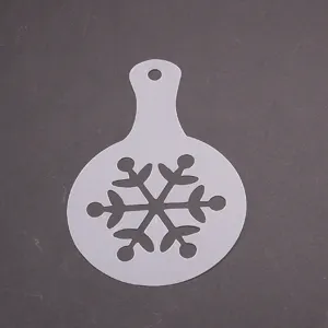 Stencil per caffe in plastica con motivo a fiocco di neve modello per decorare latte.