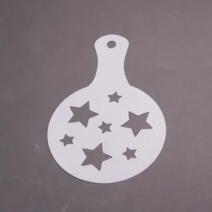 Stencil per caffe in plastica con motivo a stella, strumento di decorazione per latte art.