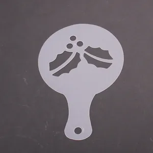 Stencil per caffe latte art di Natale con manico per cottura festiva e decorazione.