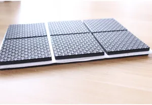 Thick non-slip furniture pads for table and chair legs, floor protection, black color.